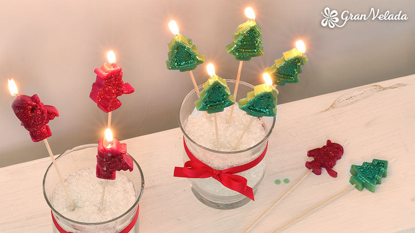 Velas de Navidad en palito