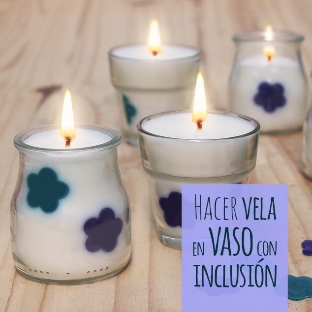 hacer vela en vaso con inclusion texto