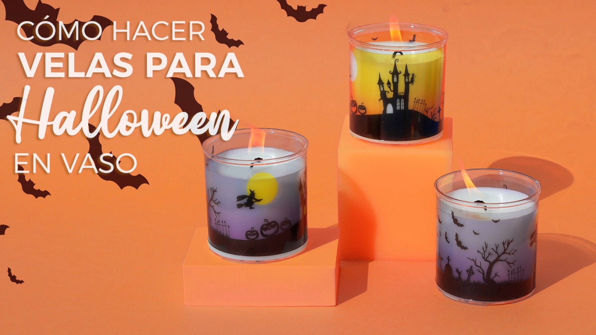 como hacer velas halloween