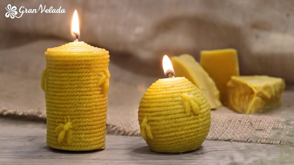 Hacer velas de pura cera de abejas con aroma de miel 