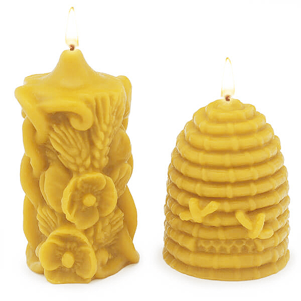 Velas de cera de abeja natural Ecológicas Elegantes Decorativas.  Elaboración artesanal saludables fragantes. 100% natural pabilo de algodón.  Paquete de 3 velas de 7.11 cm (2.8”) x 5.08 cm (2”) c/u 