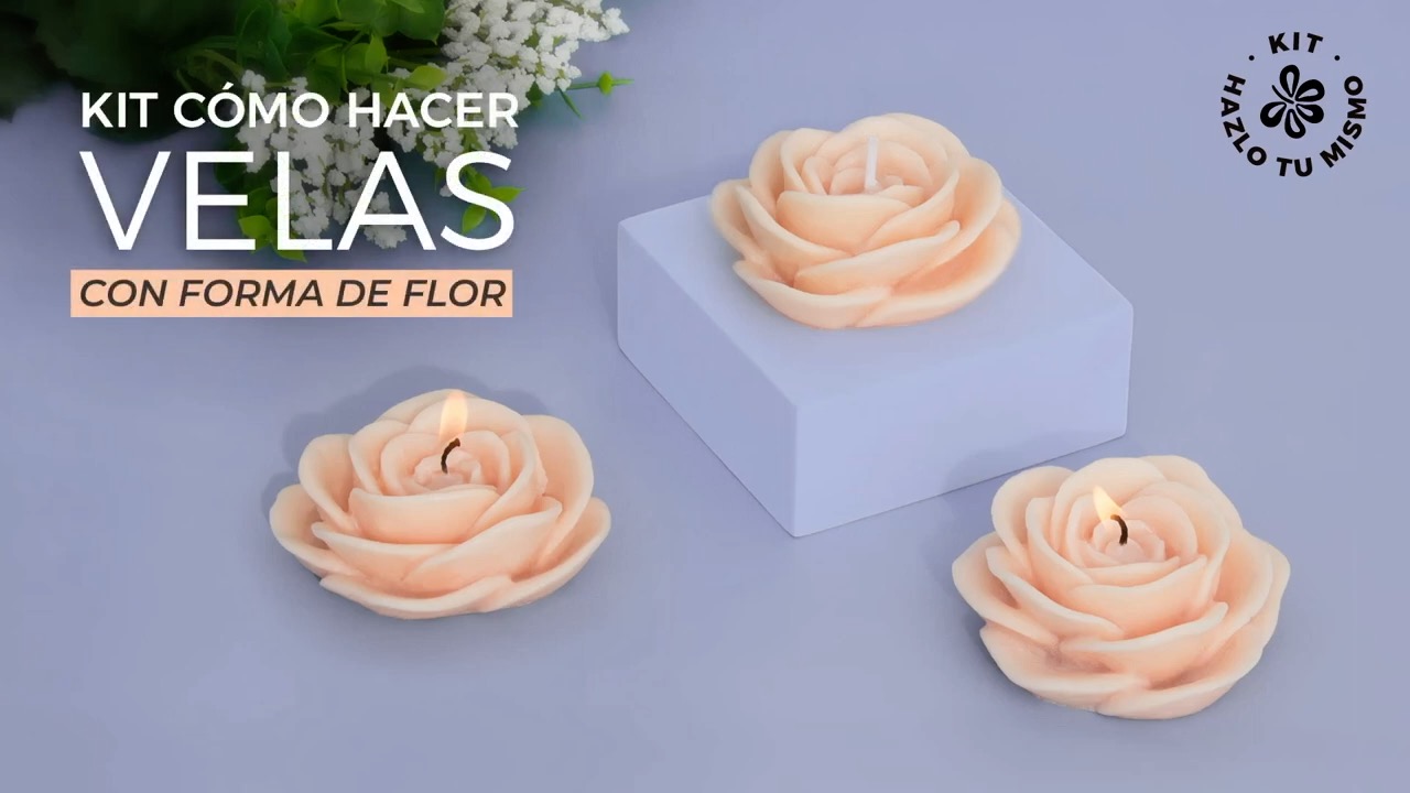 kit velas forma flor