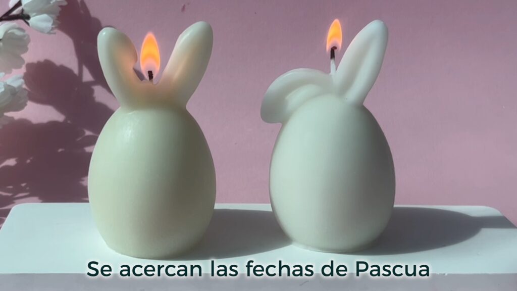  7 velas de Pascua con forma de conejo de Pascua, velas