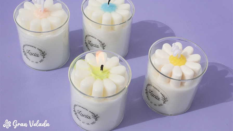 Velas FLOWER para detalles de Comunion - Hacer Velas