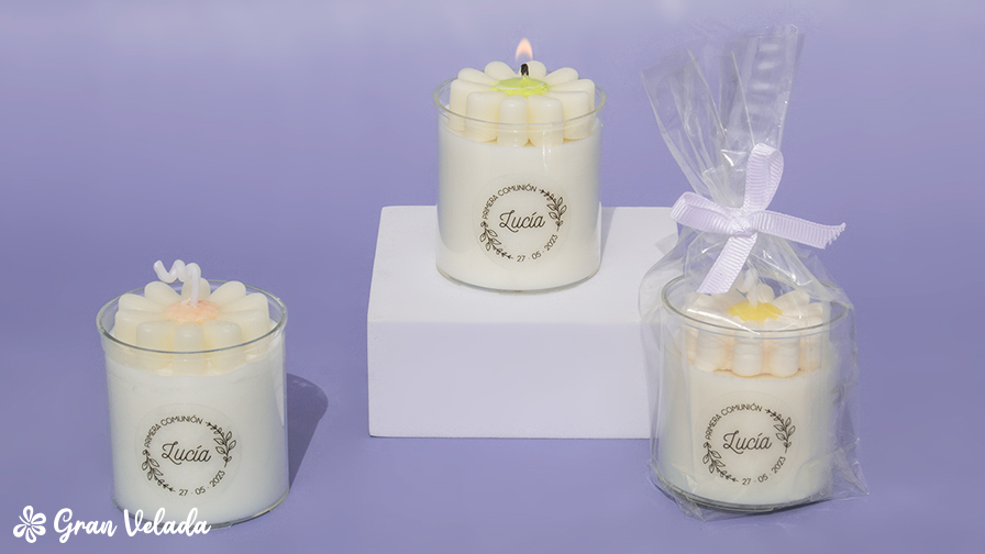 Velas FLOWER para detalles de Comunion - Hacer Velas